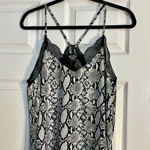 Razorback Top with Snakeskin Pattern & Lace